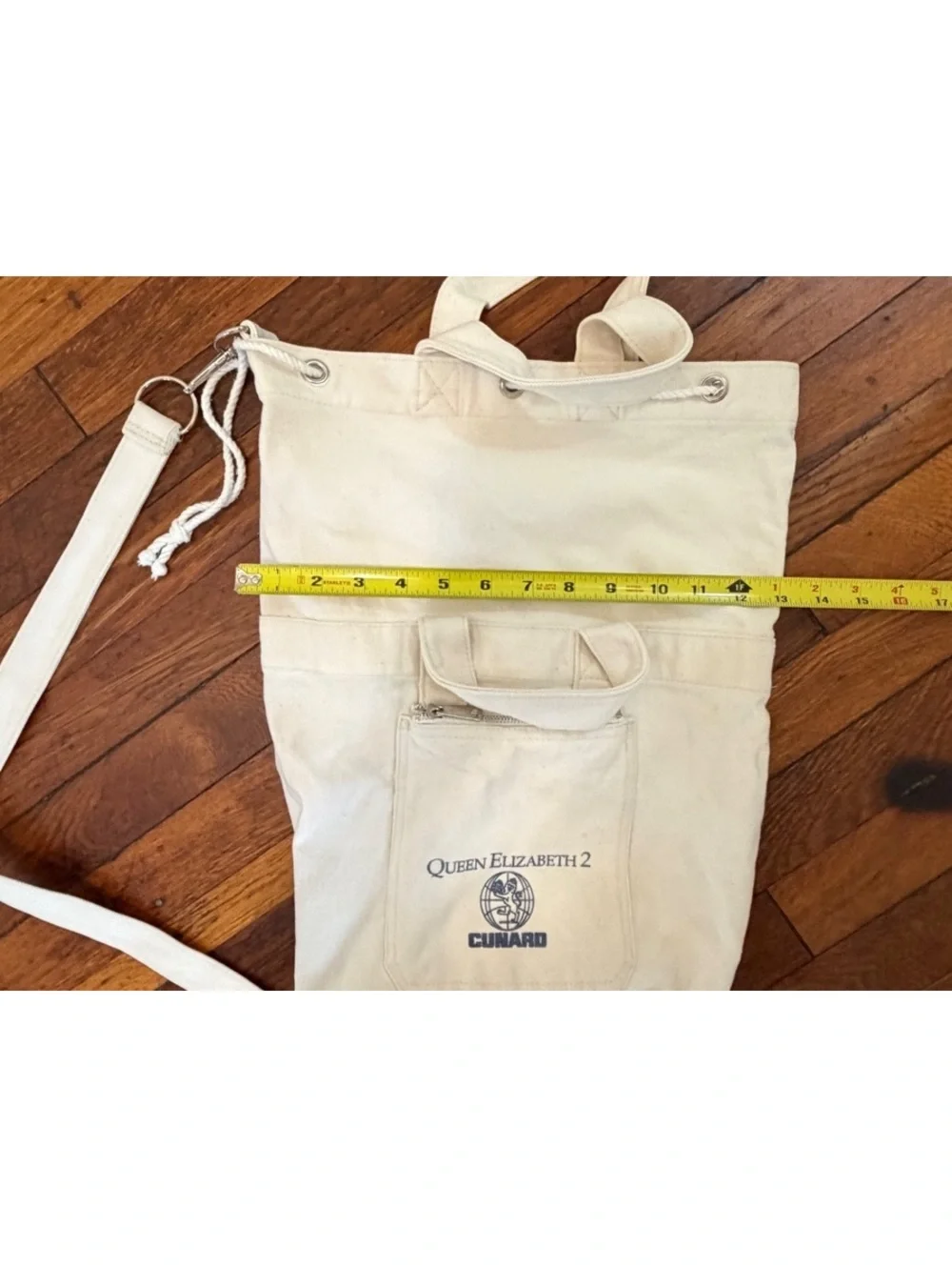 Vintage QE2 Canvas Duffle Bag Backpack